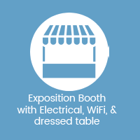 Exposition Booth with Electrical, Wi-Fi, and dressed table